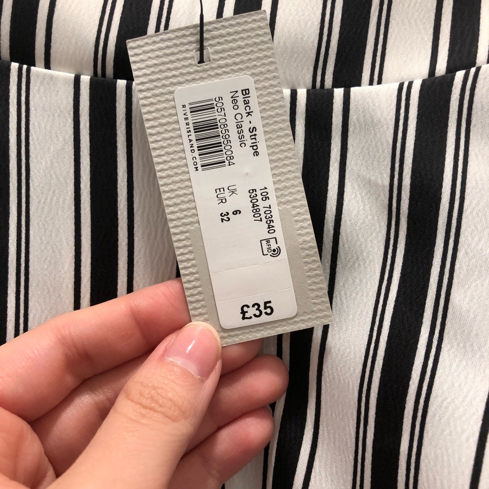 River Island Striped Bardot Top Size Us 2 - Picture 7 of 8